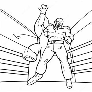Wwe ਪਹਿਲਵਾਨ ਵਿਰੋਧੀ ਉੱਤੇ ਛਲਾਂਗ ਮਾਰਦਾ ਰੰਗੀਨ ਪੰਨਾ ਰੰਗ ਕਰਨ ਵਾਲੇ ਪੰਨੇ