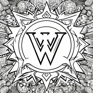 ਜਟਿਲ ਗ੍ਰੇਸਕੇਲ Wwe ਲੋਗੋ ਰੰਗੀਨ ਪੰਨਾ ਰੰਗ ਕਰਨ ਵਾਲੇ ਪੰਨੇ